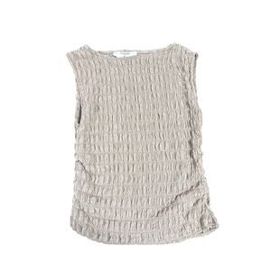 Primark Women’s Shirred Tank Top Lightweight Feminine Cream M